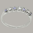 thumbnail image 3 of LBG British Made 18k White Gold ring with Cubic Zirconia & Natural Tanzanite Womens Eternity Ring - 33 size options - Size 11, 3 of 9