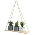 thumbnail image 4 of Wall Hanging Shelves Wood Plant Floating Shelf Rope Floating Plant Stand with Hook for Living Room Bedroom, 4 of 7