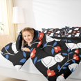thumbnail image 5 of Manfei Funny Pet Full Size Bedding Sets, Kawaii Cartoon Cat Flower Full Size Bed in a Bag, Black White, Black Reversible, 7pcs, 5 of 6