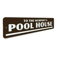 thumbnail image 3 of Pool House Novelty Sign, Metal Wall Decor - 4x18 inches, 3 of 4