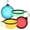 Multicolored, variant on Single Collapsible 12oz Silicone Travel Bowl - Blue
