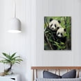 thumbnail image 3 of JEUXUS Chinese style bamboo panda poster canvas wall art oil painting printing fun cute animal Room Decor, 3 of 4