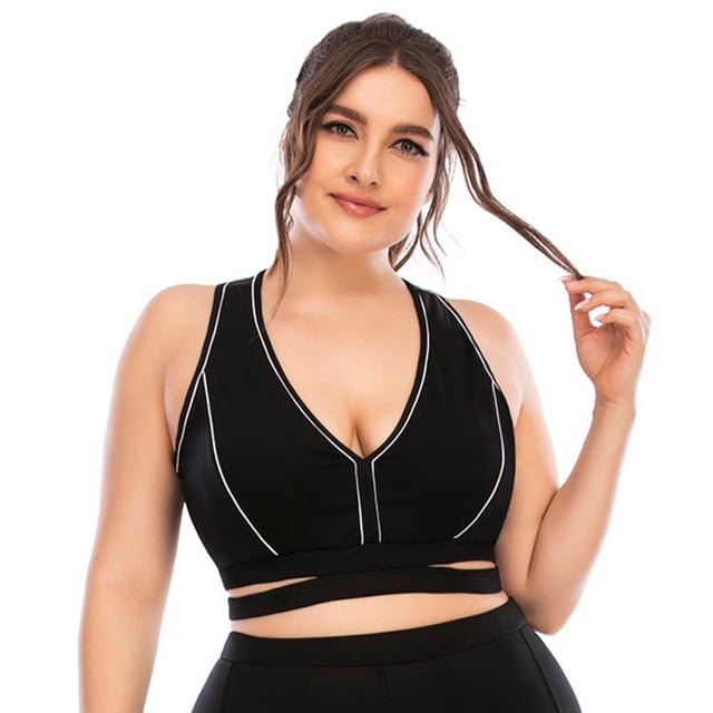 Women Wirless Sports Bras for High Impact Workout Fitness Plus Size