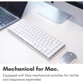 thumbnail image 2 of Macally Wireless Mechanical Keyboard for Mac | Compatible Bluetooth Apple Keyboard (75% Size, Blue Tactile Switches)  Compact, Multi Device, Backlit for MacBook Pro/Air, iMac, Mac Mini/Pro, 2 of 7