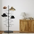 thumbnail image 3 of MONIPA 6-Layer Adjustable 30 Hats Standing Display Metal Hat Rack Rotating Floor Stand, 3 of 13