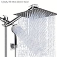 thumbnail image 6 of 8 10 12 Inch Modern Luxury Shower Head | High Pressure Rain Shower Head with Handheld Spray Combo and Adjustable Arm, Electroplated Black End, Wall Mount, Contemporary Design, 6 of 15