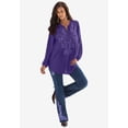 thumbnail image 4 of Roaman's Women's Plus Size Sequin Floral Tunic, 4 of 5