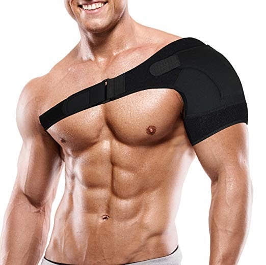 Shoulder Support Adjustable Shoulder Wrap Belt Band Gym Sport Brace for Left Shoulder