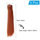 thumbnail image 2 of Uxcell 15cm Mechas de Cabello para Muñecas, 5Pcs Pelucas de Cabello Sintético Lacio para Muñecas, Marrón Rojo, 2 of 5
