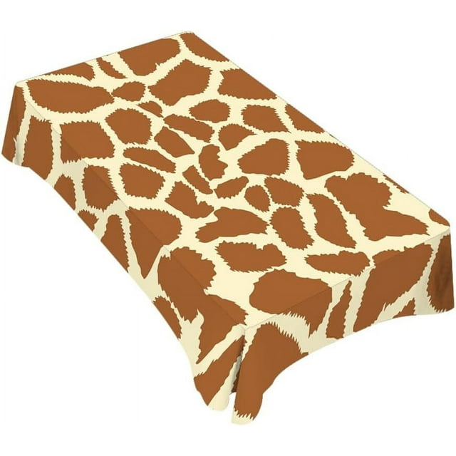 Tablecloth Animal Prints Brown Table Cloth Rectangle Table 60 x 84 Inch Giraffe Skin Texture Irregular Geometric Shape Fashion Kitchen Decorations for Home Dinner Party