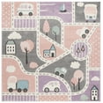 thumbnail image 2 of SAFAVIEH Carousel Kids Roadmap to Home Area Rug, Gray/Pink, 6'7" x 6'7" Square, 2 of 10