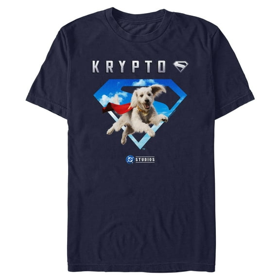 Men's Superman Krypto Blue Sky Logo Graphic T-Shirt