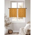 thumbnail image 3 of Orange Spring Leaves Sheer Curtains 45 Inch Length 2 Panels Set, Pastoral Botanical Striped Flowers Voile Window Treatment Rod Pocket Small Kitchen Curtains Drapes for Bedroom 52"x45"x2, 3 of 7