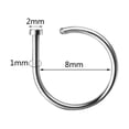 thumbnail image 3 of QQTDFG 10 Pcs Surgical Steel Nose Rings D Shaped Nostril Piercing Conch Helix Piercings-Black-18G(1.0mm)-8mm, 3 of 9