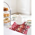thumbnail image 4 of Red Mountains Kitchen Dish Towels for Drying Dishes Set of 3, Modern Aesthetic Cherry Blossoms Cranes Waffle Weave Microfiber Hand Tea Bathroom Towels Quick Dry & Absorbent Towel 12x12, 4 of 7