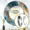 thumbnail image 3 of Designart "Marble Dreams Blue And White Vision" Abstract Rund Mirror For Wall Decor - Large Blue Round Print Mirror - Round Modern Mirror 23" x 23" Inch - Wall Mounted Round Large Mirror, 3 of 5