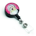 thumbnail image 1 of Caroline's Treasures Badge Rétractable en Forme de Chien de Berger Anglais Rose, Rose, 1 of 2