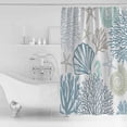 thumbnail image 2 of Coral Shell Shower Curtain, 36" x 72", Starfish Seahorse Blue Ocean Coastal Waterproof Bathroom Curtain Washable Shower Curtain Set with 12 Hooks, 2 of 6