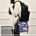 thumbnail image 6 of 6L Leakproof Lunch Tote with Thermal Lining Lunch Bag Picnic Cooler Bag Purple Magnolia Flowers, 6 of 9