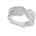 thumbnail image 4 of White Cubic Zirconia Criss Cross Knot Wedding Ring .925 Sterling Silver Band Jewelry Female Size 9, 4 of 4