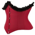 thumbnail image 4 of Elainilye Fashion Corset Tops for Women Lace Patchwork Color Gothic Court Evening Wear Shaping Top Corsets Underbust,Red, 4 of 5
