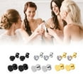 thumbnail image 4 of Pendientes Colgantes, Pendientes Cruzados negros establecidos HIPOALERGÉNICOS MÚLTIPLES Forma 15 Pares para Bodas para Hombres Mujeres, 4 of 7