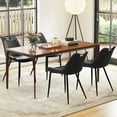 thumbnail image 4 of Costway Dining Chair Set of 4 Faux Leather Upholstered Kitchen Chairs with Metal Legs Black, 4 of 9