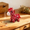 thumbnail image 3 of 15cm Fabric Horse Plush Toy Soft Stuffed Animal Doll With Traditional National Wind Patterns Handmade Cloth Craft For Kids Adults Cute Decorative Figurine For Home Living Room, 3 of 9