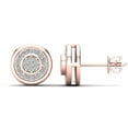 thumbnail image 4 of aaXia 10K Rose Gold 1/8ct TDW Diamond Circle Stud Earrings (H-I, I1-I2), 4 of 5