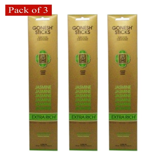 Gonesh Jasmin Extra Riche 20 Bâtons (Emballage et Parfums Peuvent Parfois Varier) - Lot de 3