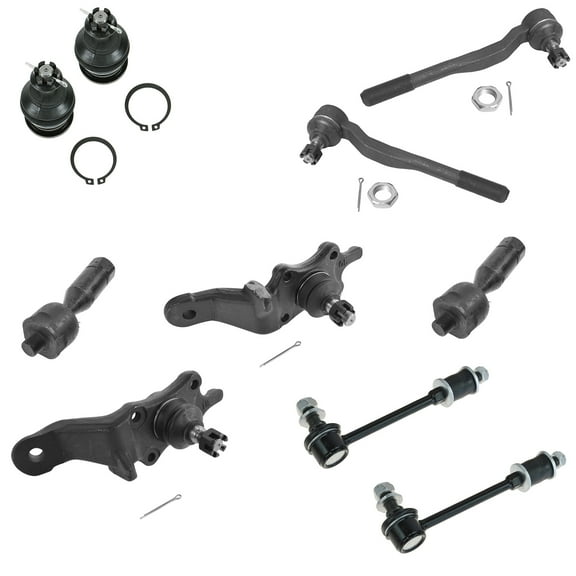 TRQ Upper Lower Ball Joint Sway Bar link Inner outer Tie Rod End Set for 4Runner PSA59306 Fits select: 1996-2002 TOYOTA 4RUNNER