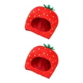thumbnail image 3 of Injueey Soft Strawberry Hat Cosplay Headgear Photo Props for Holiday New Year Party Rojo 28x35cm 2Conjunto, 3 of 6