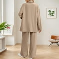 thumbnail image 4 of HJYCHN Women's Casual Pants Suit Set 2 Piece Trousers Outfit with Shirt for Daily Wear Outfits Khaki XL, 4 of 6