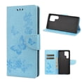 thumbnail image 1 of Allytech Wallet Case for Samsung Galaxy S22 Ultra 5G, Big Butterfly Embossed PU Leather Kickstand Flip Cover Shockproof Drop Protection Anti-scratch Wallet Cover for Samsung Galaxy S22 Ultra,Blue, 1 of 4