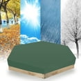 thumbnail image 5 of Cubierta impermeable para arenero, tela Oxford hexagonal, verde, anti UV, cubierta protectora para arenero, para juguetes de arenero, piscina y muebles (70,9 x 59 pulgadas), 5 of 5