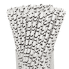 Just Artifacts Premium Biodegradable Halloween Paper Straws (100pcs, White with Black Bats)
