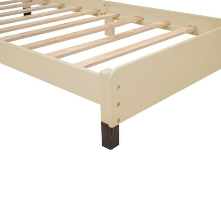 

House-shaped Wood Platform Bed with Motion Activated Night Lights Walnut - Twin