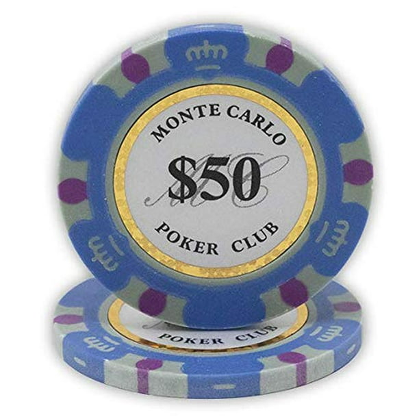 Fichas de póquer DA VINCI Monte Carlo Poker Club, 14 g x 50, color verde azulado