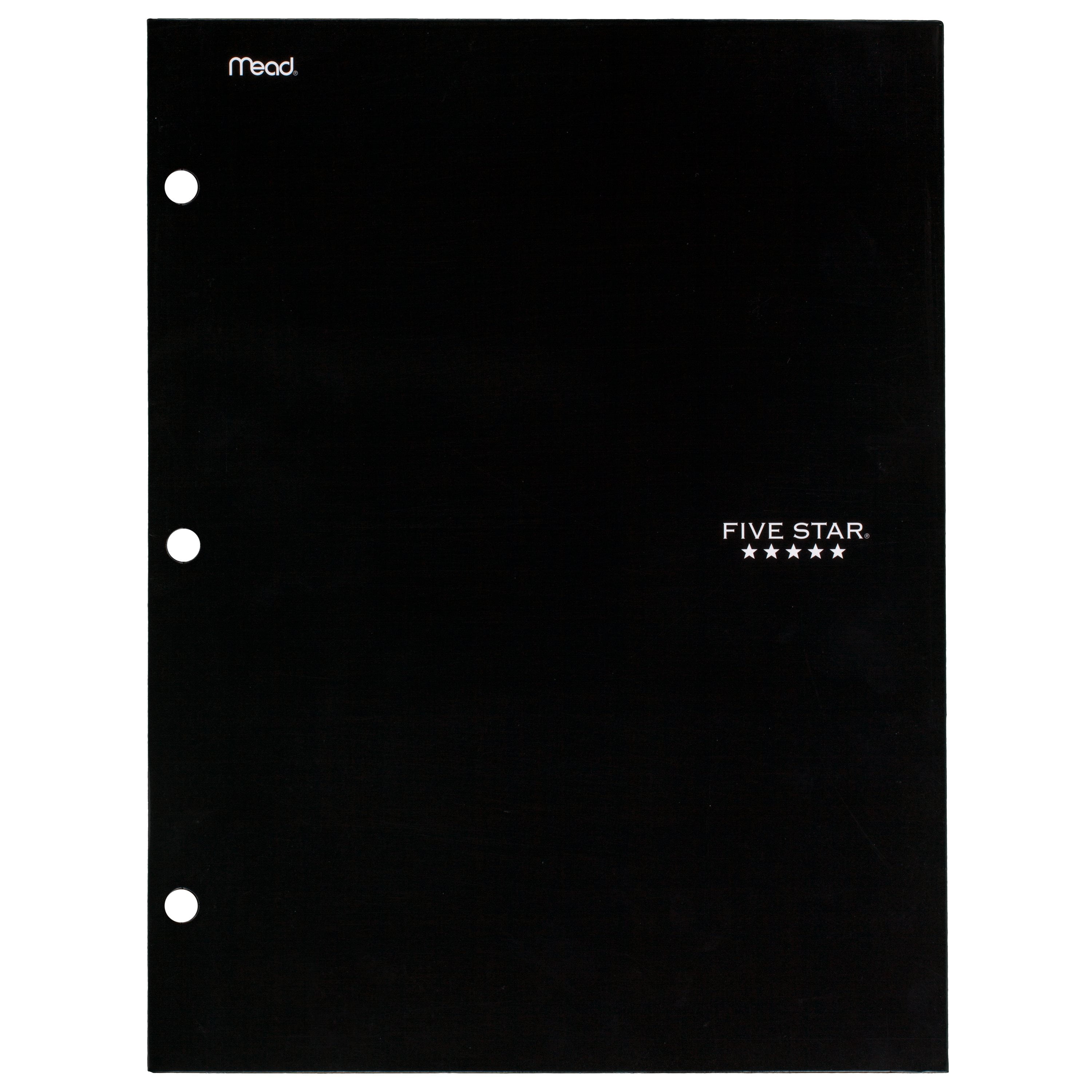Plastic Stay-Put Tabs 2 Black Pocket Folder No Prongs