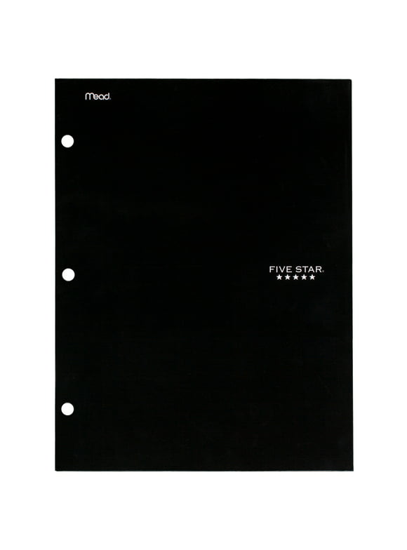 Five Star 4-Pocket Paper Folder, 12.5" x 9.5" Black (72093)