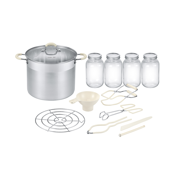 CanIT by Concord Stainless Steel Canning Pot Set. Includes Canning Rack, Mason Jars, Tongs, Jar