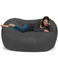 thumbnail image 2 of Theater Sacks LLC Large Memory Foam Microsuede Bean Bag Chair Loveseat Chocolate Micro Suede, 2 of 5