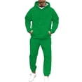 thumbnail image 2 of Hogleaql Sweat Suits for Men 2 Piece Hoodie and Sweatpants Solid Color Sweat Pullover Hoodies Joggers Sport Pant Set Casual Fall Suits with Pockets Green M, 2 of 6