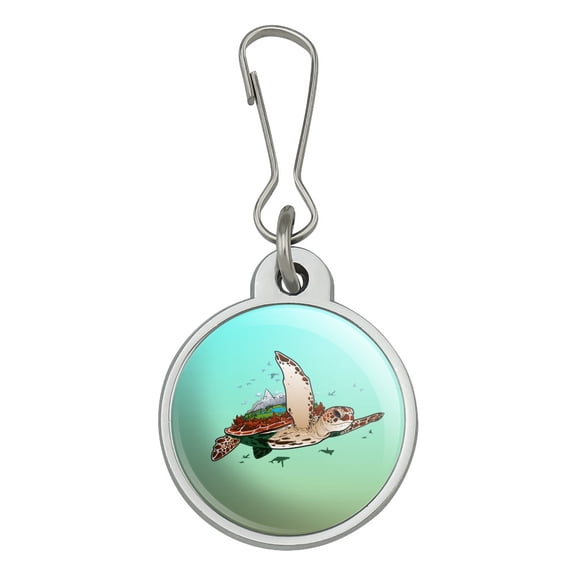 Sea Turtle Flying Jacket Handbag Purse Luggage Backpack Zipper Pull Charm