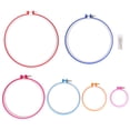 thumbnail image 1 of Aros de bordado, conjunto de marco de punto de cruz circular de plástico, herramientas de costura DIY ajustables, 1 of 5