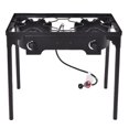 thumbnail image 4 of Double Burner Gas Propane Cooker Outdoor Stove Stand BBQ Grill Black Metal, 4 of 10