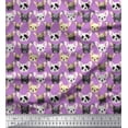 thumbnail image 1 of Soimoi Rayon Crepe Fabric Puppy Face Dog Decor Fabric Printed Yard 46 Inch Wide, 1 of 3