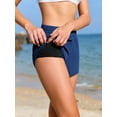 thumbnail image 5 of Women's Board Shorts Built-In Briefs Swim shorts with Pockets High Waisted Elastic Wideband Swimwear, 5 of 7