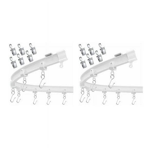 2X Flexible Bendable Ceiling Curtain Track, Ceiling Mount for Curtain Rail, Room Divider Ceiling Track 9.8FT