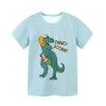 thumbnail image 2 of SROBPTY Kids Boys and Girls 3-14 Years Short Sleeve Round Neck Print Casual Tshirt Top Light Blue, 7-8 Years, 2 of 3